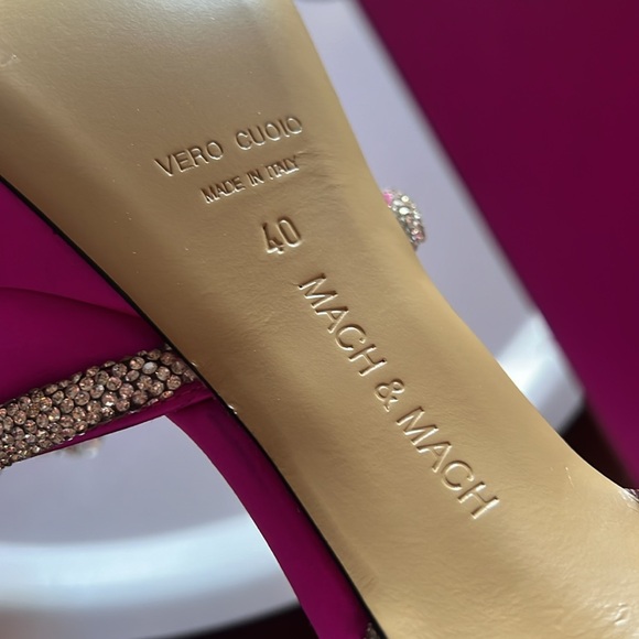 Mach & Mach Strass Bow Double Ankle-Strap Pumps size 10/Eu 40 - Picture 8 of 10